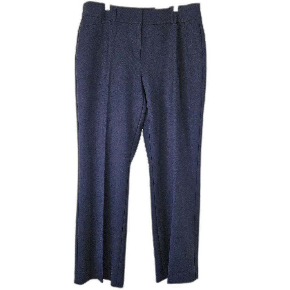 ALFANI Bootcut Navy Slacks Curvy Workwear Trousers Size 10 NWT
